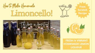 Limoncello  Italian Lemon Liqueur Recipe  How to Make Homemade Italian Limoncello StepByStep [upl. by Garnes929]