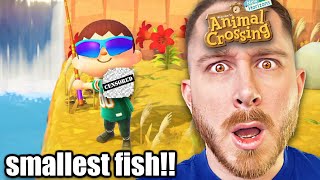 Lets Play Animal Crossing Catching The SMALLEST Fish In The Game [upl. by Langham]