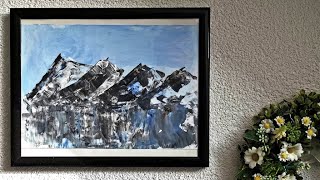 Acryl malen ganz einfach  abstrakt Berge für Anfänger  Easy Acrylicpainting for Beginners [upl. by Carbo]