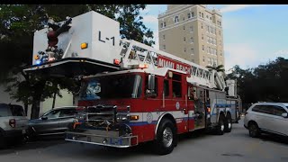 Miami Beach FL Fire Department Rescue 2 and Ladder 1 Responding [upl. by Philippe]