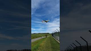 Road from Oberglatt to Buelach cars and airplane landing at Zurich airport ZRH [upl. by Harte]