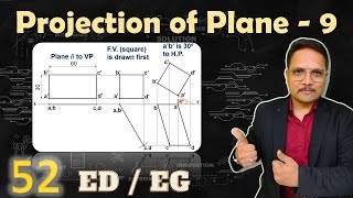 9  Projection of Plane Basics Drawing Process amp Solved Example Explained in Engineering Drawing [upl. by Inotna]