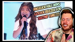 Angelica Hale Golden Buzzer for SECOND TIME on AGT Champions   Angelica Hale Fight Song Reaction [upl. by Etnuahs745]