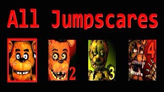 FNAF 1 2 3 4 ALL JUMPSCARES NO Chica [upl. by Ecallaw584]