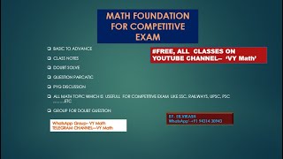 Math foundation for Competitive exam math full course Basic to advanceSSC NTPCUPSCRAILWAYETC [upl. by Cort]