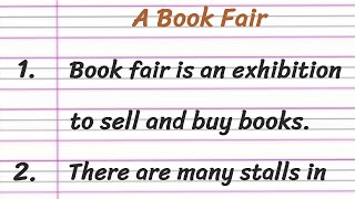 A Book Fair Essay in English 10 Lines  Short Essay on A Book Fair [upl. by Dre]