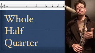 Whole notes Half notes and Quarter notes exercise using subdivision [upl. by Rexer]