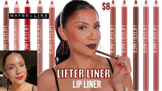 new MAYBELLINE LIFTER LIP LINER PENCIL  NATURAL LIGHTING SWATCHES amp EAT TEST  MagdalineJanet [upl. by Norbie]