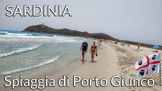 SARDINIA ITALY  Spiaggia di Porto Giunco Villasimius  Beachwalk Video [upl. by Omiseno]