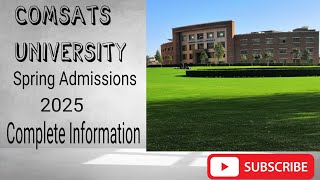 Comsats Unuversity Spring Admission 2025 [upl. by Stinson]