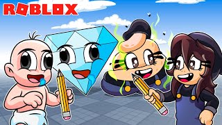 CONVIERTE EN LO QUE DIBUJAS DIAMANTE Y CAQUITA ✍️🤩 BEBE NOOB y NOOBSI en Roblox [upl. by Atil]