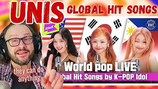 they are so good UNIS 유니스 Global Hit Songs reaction  Medley of hit songs from around the world [upl. by Ielak]