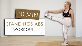 10 MIN STANDING ABS NO EQUIPMENT SIXPACK WORKOUT AT HOME [upl. by Refinnaej]