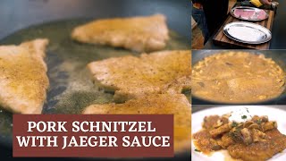 Pork Schnitzel with Jaeger Sauce Recipe [upl. by Dong]