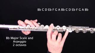 B flat Bb Major Scale and Arpeggio for FLUTE  Learn Flute Online Step by Step Tutorials [upl. by Ahsiened]