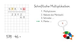 Schriftliche Multiplikation Teil 2  Mathe lernen in Klasse 4  einfach schlau üben [upl. by Bocock]