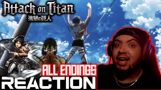 AN EMOTIONAL ROLLERCOASTER FIRST TIME Reacting to Attack on Titan ALL ENDINGS [upl. by Meggie]