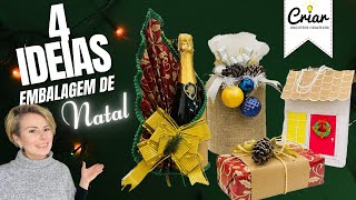 EMBALAGENS CRIATIVAS DE NATAL  4 IDEIAS  DIY  Transforme Lembrancinha em Presentão [upl. by Bertold835]