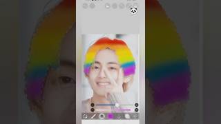 changing BTS v hair colour into rainbow 🌈 [upl. by Cayla465]