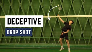 How To Play The DECEPTIVE DROP SHOT Like a PRO  Basic Feather  Badminton technique [upl. by Mayer]