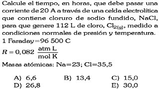 ELECTROQUIMICA  ELECTROLISIS PROBLEMA RESUELTO admisión universidadingenieríaQuímica [upl. by Brawley]