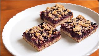 Blueberry Crumble Bars  Simple Breakfast Recipe [upl. by Dyana]