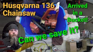 Husqvarna 136 Chainsaw Arrives In A Bucket [upl. by Otsuaf]