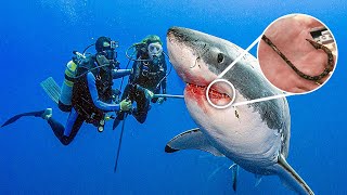 Shark Swims Up To Diver For Help Wont Stop thanking Him After He Saves Her Life [upl. by Margit917]