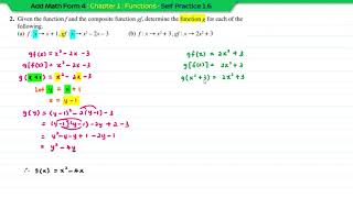 Add Math Form 4  Chapter 1 Functions  Self Practice 16 Question 2 [upl. by Weight]