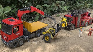 caminhão bombeiro huina rc bruder guincho fire truck tractor [upl. by Hildick]