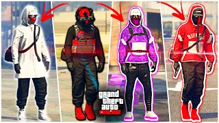 GTA 5 ONLINE  4 TRAJES TRYHARD FEITO 100 EM SESSÃO PÚBLICA COM CALÇA MEIA NA CANELA PRETA BEGE [upl. by Nivac]