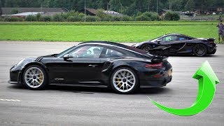 Porsche 991 GT2 RS EMBARRASS Hypercars on an Airstrip  Veyron P1 Regera DRAG RACES [upl. by Shear136]