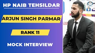 HP Naib Tehsildar  Arjun singh Parmar  Rank 11  Mock Interview  Jokta Academy [upl. by Dreher]