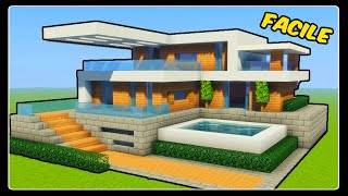 TUTO GRANDE VILLA MODERNE FACILE A FAIRE  MINECRAFT [upl. by Neils845]