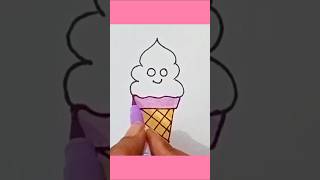 Cute cone ice cream drawing for kids and toddlers ytshorts shorts drawing4kids [upl. by Yejus]