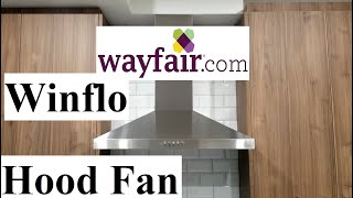 Winflo 30quot 400 CFM Wall Mount Range Hood Fan FROM WAYFAIR [upl. by Natanoj]