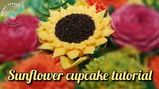 Sunflower cupcake tutorial [upl. by Nunes]