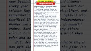 Independence Day Speech  independence day speech in english 2024 [upl. by Ahserkal]