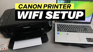 How To Connect A Canon Printer To WIFI Network with a Computer [upl. by Patricio867]