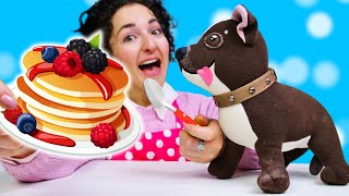 La colazione per il cane Cioccolata  le crêpe Ma prima laviamo i denti La mattina perfetta [upl. by Kinnie]