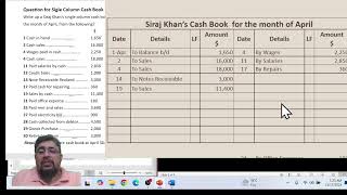 Single Column Cash Book  IGCSEO Level Accounting [upl. by Shiri]