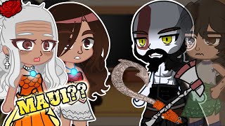 Past Moana React To Maui as Kratos  GOW Ragnarök  Gacha React [upl. by Azeria]