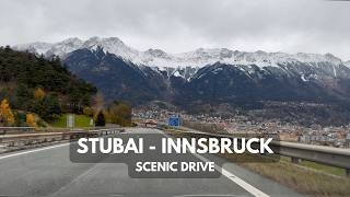 Stubai  Innsbruck  Snowy Alpine Scenic Drive  November 21st  4K HDR Dolby Vision [upl. by Araeic]