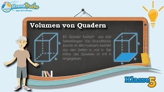 Volumen von Quadern berechnen  Klasse 5 ★ Wissen [upl. by Jenilee]