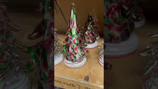 TO EARLY  🤔🤔 Sculpted Christmas trees liveshow glassblowing glassart christmas gift [upl. by Fleischer]