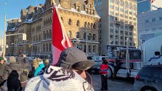 Freedom Convoy Ottawa Trucks Blare Horns on Parliament Hill [upl. by Llener]