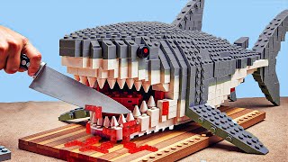 Hunting Pefect MASSIVE Shark Recipe IRL  Lego Cooking Stop Motion ASMR [upl. by Fredenburg190]