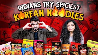 Indians Try Spiciest Korean Noodles  Ok Tested [upl. by Britton]