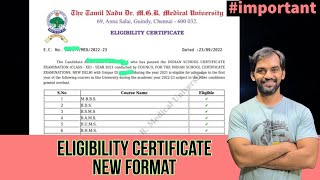 Eligibility certificate nee format  Dr MGR University  TN Medical Selection 2022 [upl. by Sven]