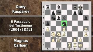 Partite Commentate di Scacchi 50 Carlsen vs Kasparov  Il Passaggio del Testimone  2004 D52 [upl. by Eilyah135]